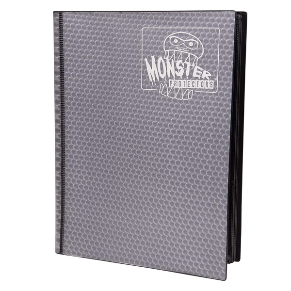 Monster Binder - 9 Pocket Trading Card Album - Holofoil Gray - Holds 360 Yugioh, Magic, and Pokemon Cards