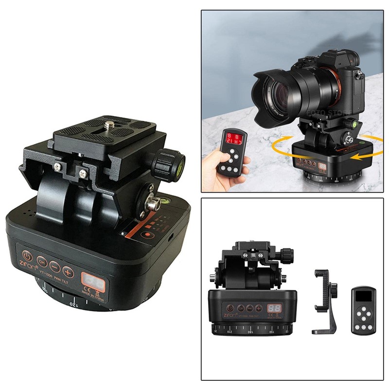 zalati Motorized Panoramic Tripod Head Rotating Remote Control for Cameras