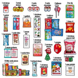 Christmas Care Package (50 Count) Candy Snacks Cookies Bars Chips Holiday Stocking Stuffer Variety Gift Box Pack Assortment Basket Bundle Mix Santa Treats College Students Office Kids Boys Girls