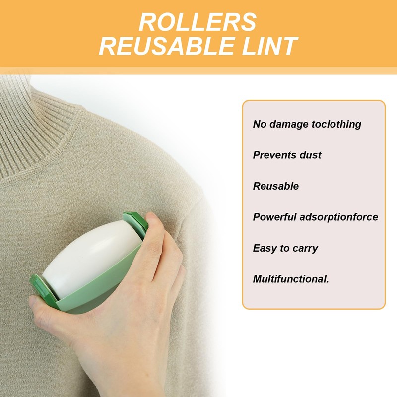 Fusselrolle Wiederverwendbar 2 Stück Wiederverwendbare Fusselrolle,Reusable Lint Roller Tragbar Waschbarer