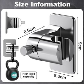 Shower Head Holder, Shower Head Holder with Suction Cup No Drilling, Adjustable Shower Holder, Replacement for Shower Head Holder, Universal Shower Head Holder with Suction Cup for Bathroom