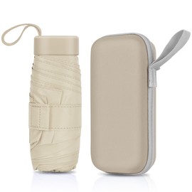 ZOMAKE Mini Travel Umbrella - Compact Folding Umbrells, Lightweight Portable UV Protection with Cute Capsule for Sun and Rain