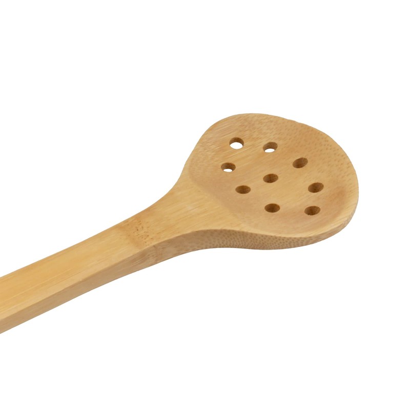 Bamboo Serving/Cooking Utensils - B6 - Wide Self Draining Spoon