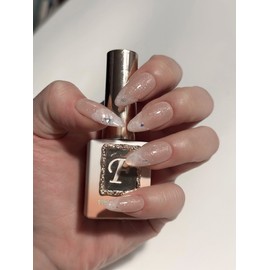 [Highly recommended✨Real extension feeling] Fine pearl ink marble nail tips - Long Square / [강추✨리얼연장느낌] 잔펄 잉크마블 네일팁 - 롱스퀘어