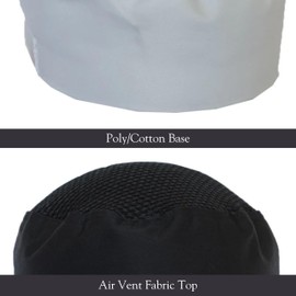 Chef Hat for Men & Women | Cool Vent, Breathable Mesh Top Beanie with Adjustable Velcro Closure | Professional Hospitality Unisex Chef Uniform - ACE Chef Black