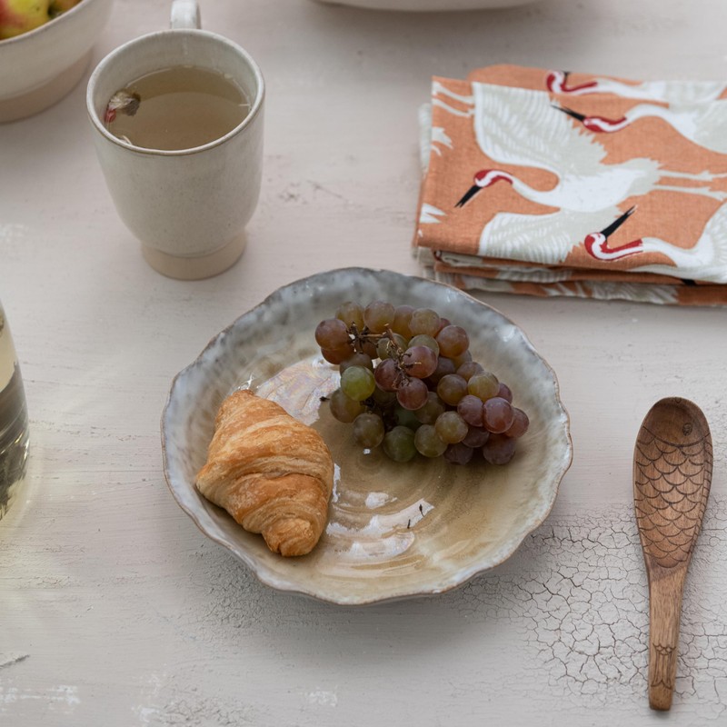 Bloomingville Acacia Wood Fish Shaped Spoon with Carved Design, Natural