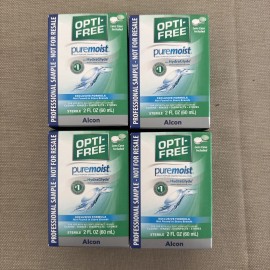 OPTI-FREE (Lot of 4) Opti-Free Pure Moist Contact Lens Solution 2 Oz Each + case EXP 1/26