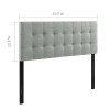 Modway Emily Queen Upholstered Polyester Fabric Headboard in Gray