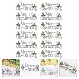 TOPBATHY 12pcs Christmas Letter Door Merry Christmas Word Sign Christmas Door Plaque Christmas Ornament Wreath Merry Christmas Sign for Tree Hanger Tags Plastic Door Listing Christmas Tree
