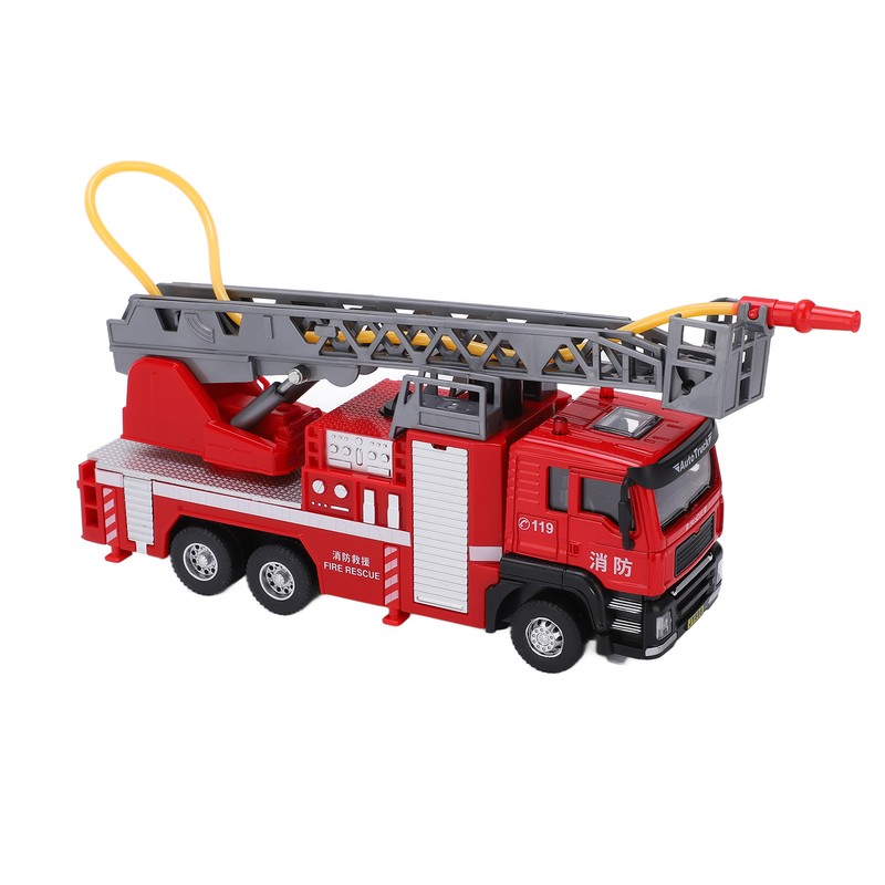 1:50 Ladder Fire Truck Alloy Model 180° Rotating Table Fire