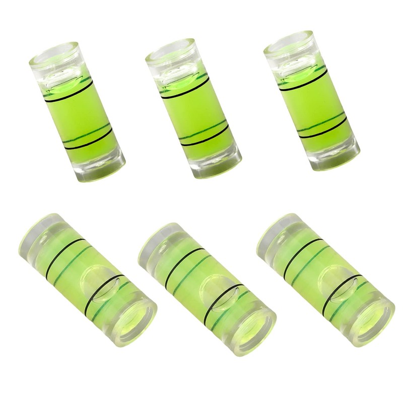 Hegebeck 10Pcs Small Cylindrical Bubble Spirit Level Vials, 8×20 mm/0.3×0.8