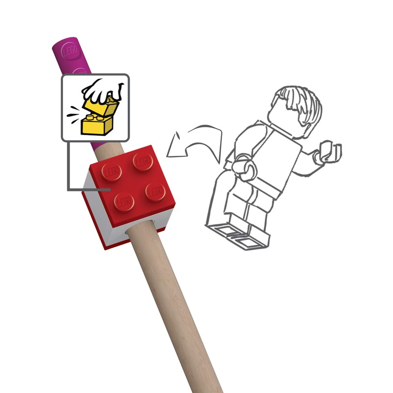 IQ LEGO Pack of 12 Colouring Pencils with Pencil Topper