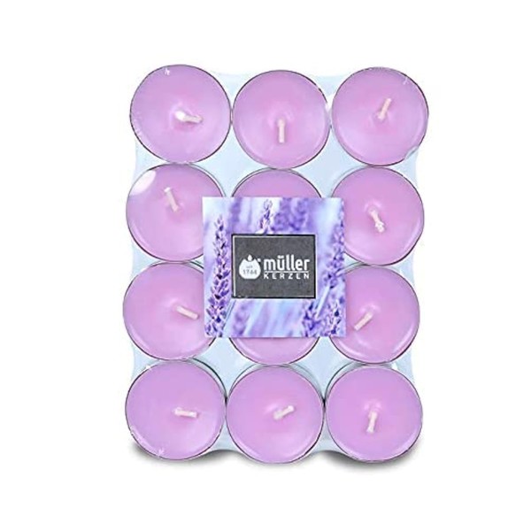 Müller Scented Tealight Candles - Scent: Lavender Fields - Pack