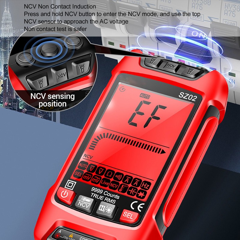 Digital Multimeter Intelligent Anti Burning Automatic LCD Backlit Display NCV