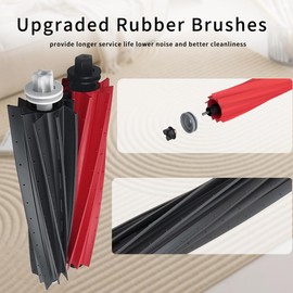 Dual Main Brushes Replacement for Roborock s8,S8+, S8Pro Ultra, Q5Pro, Q5 Pro+, Q8 Max, Q8 Max+, Q5Max+, Q5 DuoRoller+Robot Vacuum Cleaner, Roller Brush Accessories Kit Replacement Part (S8 Brush x2)