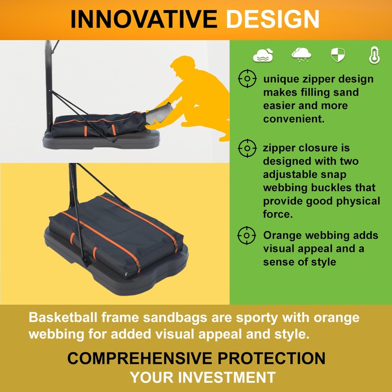 Basketball Hoop Sandbag - Heavy Duty Weighted Bottom Anchor for