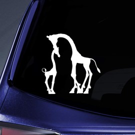 Bargain Max Decals Giraffe Family Silhouette Sticker Decal Notebook Car Laptop 5.5" (White)