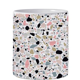LEAZUL Kitchen Utensil Holder,7.2″Extra Large Stable Terrazzo Marble Pattern Ceramic Utensil Crock,Utensil Organizer for Countertop,Kitchen Decor,Utensil Holder for Housewarming,Wedding Gift Pink