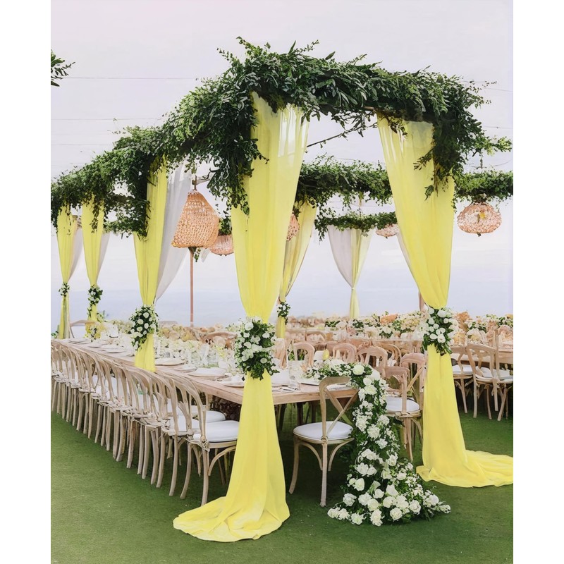 DUOBAO Chiffon Backdrop Curtain 96 Inch Length 2 Panel 29