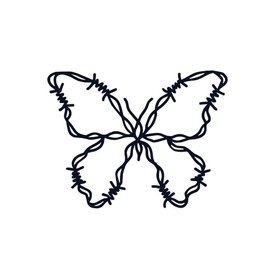 Fake Tattoo Butterfly - Temporalis® | Adult Temporary Tattoos - EU Certified Cosmetics, Vegan & Waterproof - Lasts 1 to 2 Weeks [Barbed Butterfly]