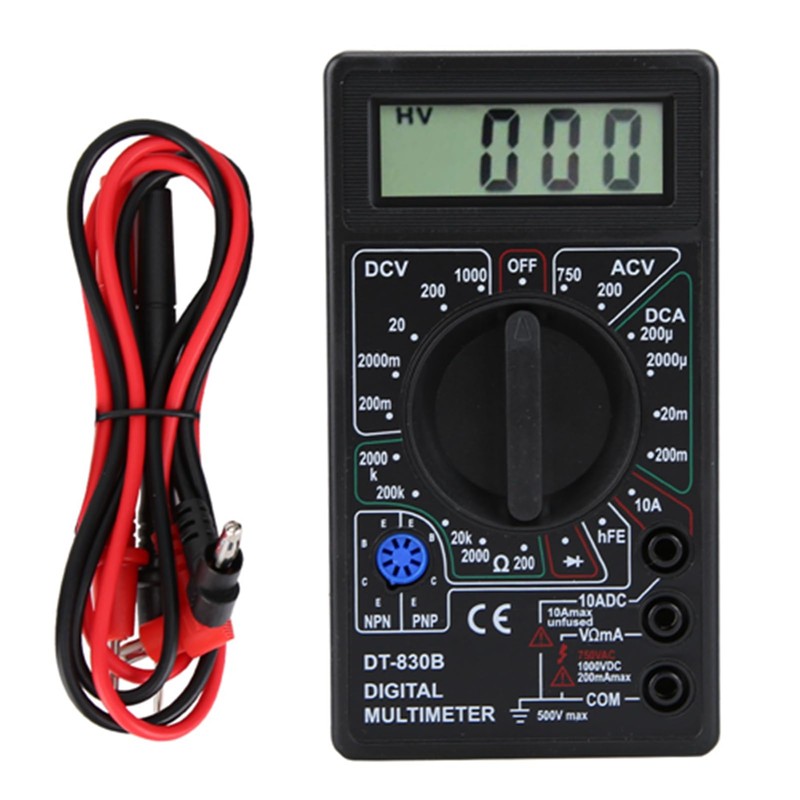 DT830B Multifunctional Portable LCD Digital Multimeter Amp Volt Ohm Tester