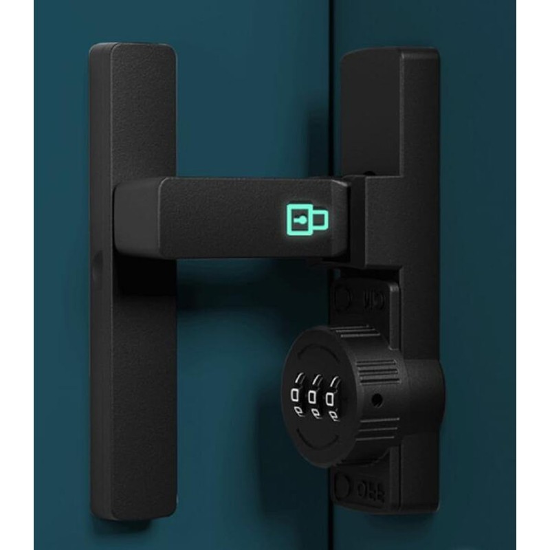 90 Degree Barn Door Lock Latch Keyless Combination Heavy-Duty Weather-Resistant