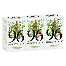 96° Chinese Green Tea - 20 Pyramid Tea Bags x 3 Boxes, Individually Wrapped, Delicate, Sweet and Grassy, Biodegradable Plant-Based Bags (60 Bags)