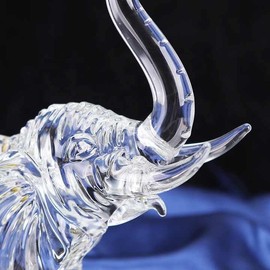 SEGOY Crystal Elephant Animal Figurine Collection Glass Ornament Table - 17CM