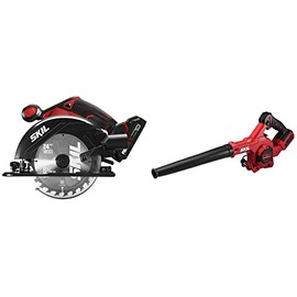SKIL 20V 6-1/2 Inch Cordless Circular Saw Kit with Jobsite Blower (CR540602 & JB4712B-00)