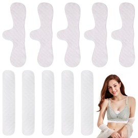 10pcs Under Bra Sweat Liners,Under Breast Sweat Pads,Bra Liners, Nursing Pads Sweat Absorbent Pads, Reusable, for Under Bra Sweat Absorbent Pads, White