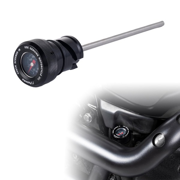Black M8 Softail Oil Dipstick with Temperature Gauge, Motorcycle Oil