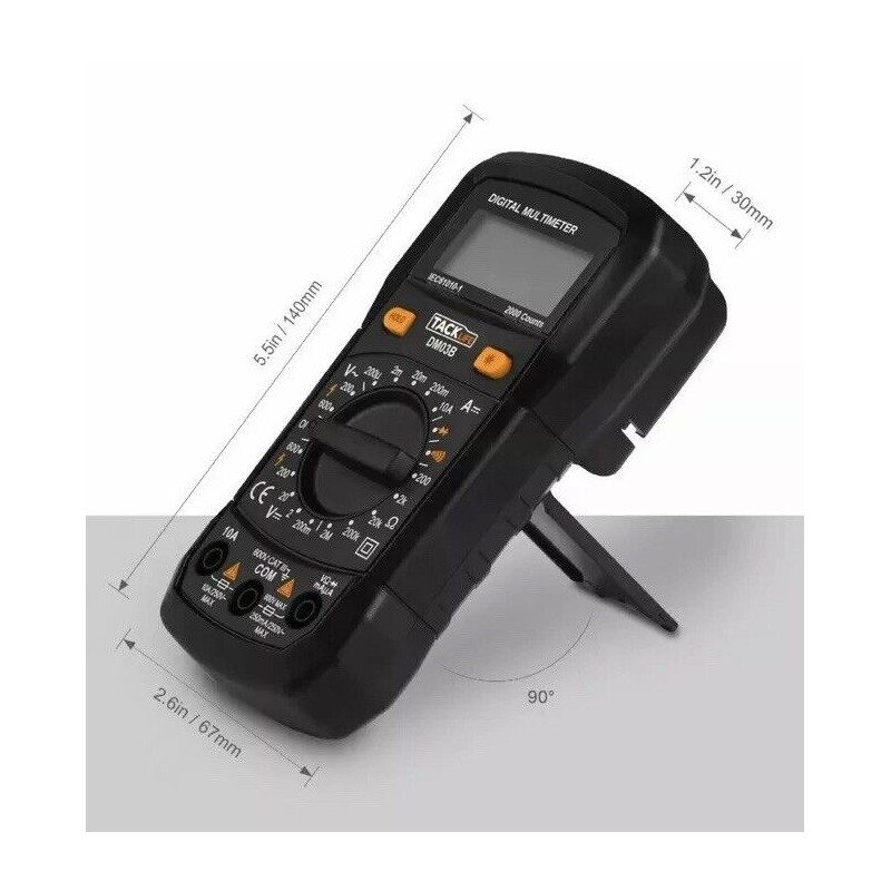TACKLIFE Multimeter Electrical Tester 2000 Counts Manual-Ranging Amp Volt Meter