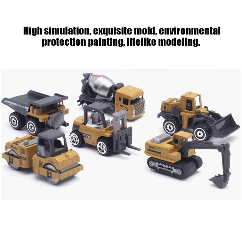 1/64 Mini Alloy Truck Engineering RC Car Toys Model Set