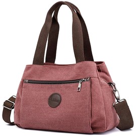 DORRISO Women Messenger Bag Canvas Shoulder Bag Ladies Handbags Vintage Shoulder Bag Multifunctional for Travel Work Casual Daily for Women Female Handbags Red