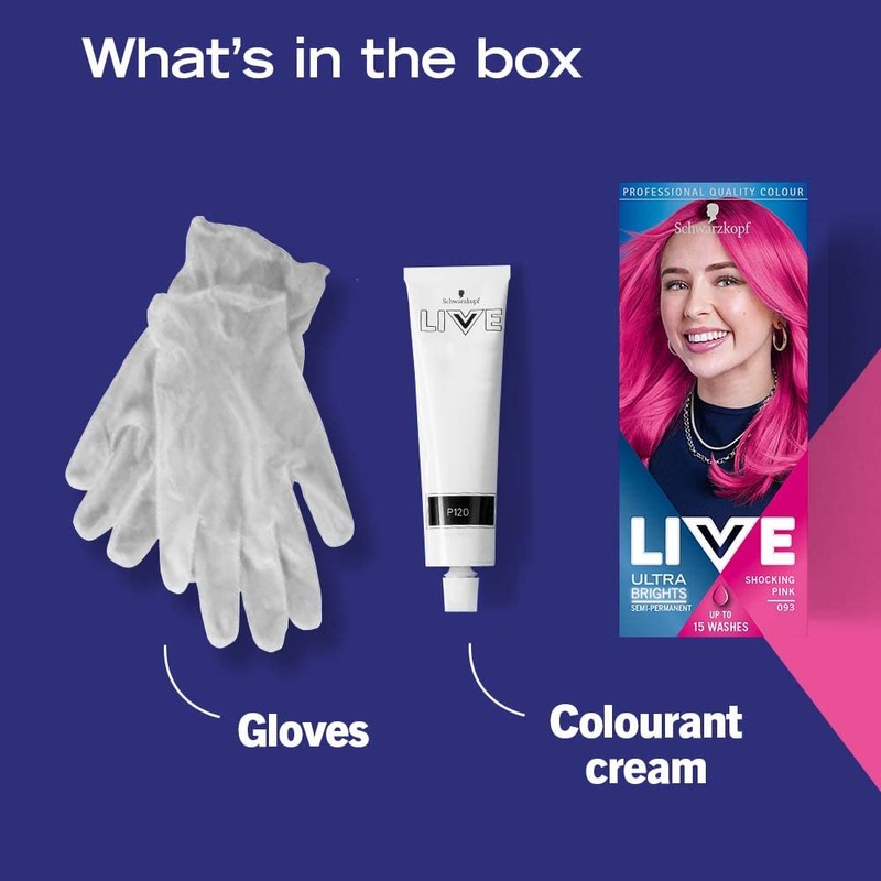 Schwarzkopf LIVE Ultra Brights Or Pastels, Vibrant Semi-permanent Pink Hair