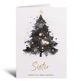 Postcard Prints - Christmas Card For Sister Christmas Tree Card Wising You A Merry Christmas