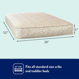 Kolcraft BabyPedic Bubbie Waterproof Crib Mattress plus Toddler Bed Fit, Extra Firm Coils, Airy Comfort, Non Toxic, GREENGUARD Gold Certified, Safety & Quality Tested, Made in USA, 52x28 - Stars