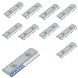 10 x slot nuts for airline rails, galvanised steel, M6 load securing fitting, 2 x M6