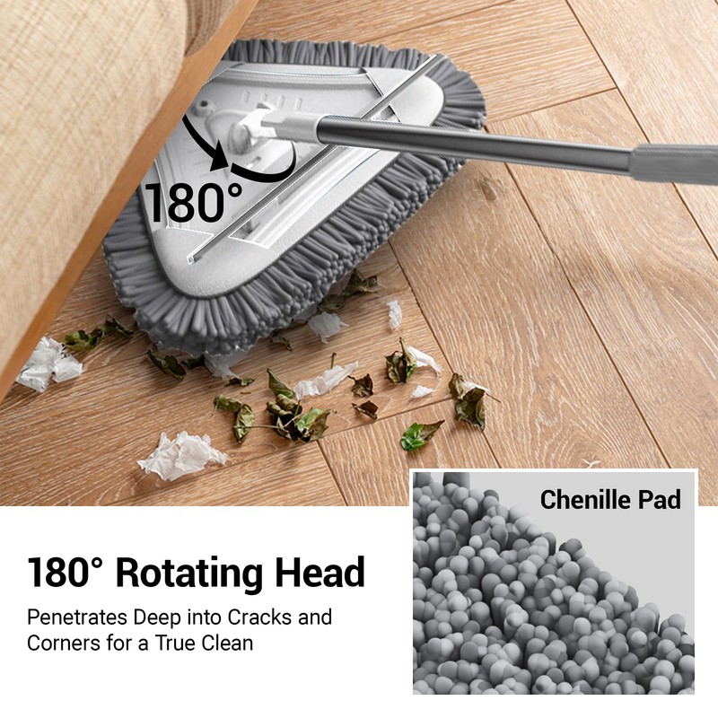 7-in-1 Triangle Mop Set with 7 Replaceable Heads and Adjustable