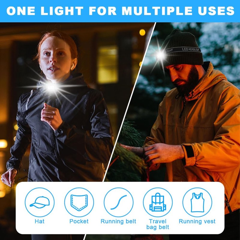 Adiwo LED Clip Lamp, Running Light LED Headlamp