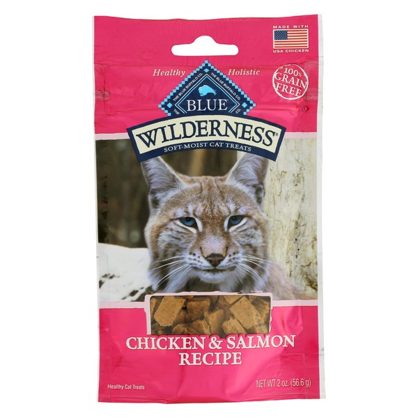 Blue Buffalo Wilderness Soft-Moist Cat Treats, Chicken & Salmon, 100%