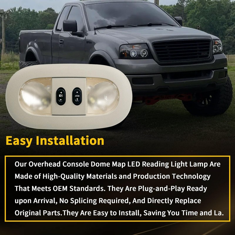 Overhead Console Light Assembly Compatible with 2004-2008 Ford F-150, 2006-2008