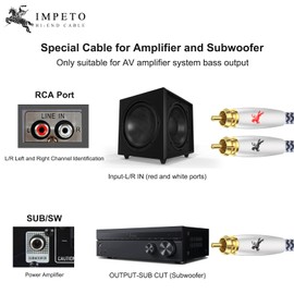 Impeto Subwoofer Cable [5 m] 1 RCA to 2 RCA Y Cable Audio RCA Cable with 1 RCA to 2 RCA Male, Audio Cable, Y-Connector, Gold-Plated, 3-Way Shielded, 5 Metres