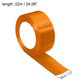 PATIKIL 1.5 Inch Wide 24 Yards Satin Ribbon, Single Side Solid Crafts Roll for Party Home DIY Wrapping Decoration, Orange