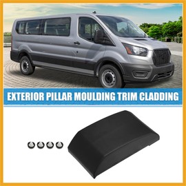 Partuto Left Driver Side Exterior Pillar Trim Under Fuel Door No.BK3Z6129077AA for Ford Transit 150 250 350 2015-2019 Black Replacement