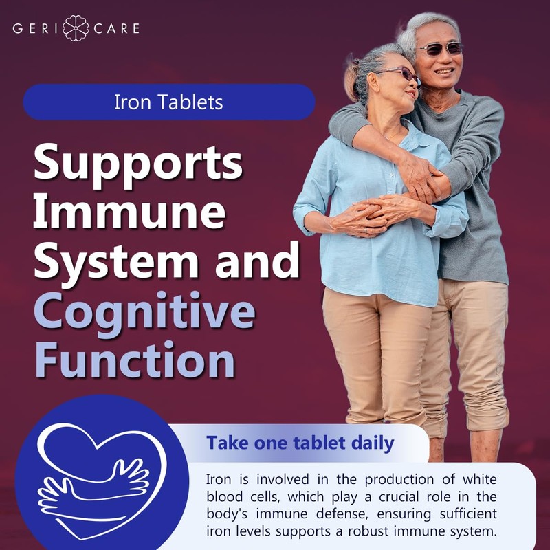 GeriCare Ferrous Sulfate Tablets 325mg, Elemental Iron 65 mg High