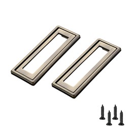 Desuibao 2 Pack Sliding Barn Door Handle, Zinc Alloy Recessed Cabinet Pull Handle, Flush Mount Door Pull Handle, Recessed Drawer Pulls, Closet Door Finger Hidden Ring Pull for Home Kitchen (Bronze)