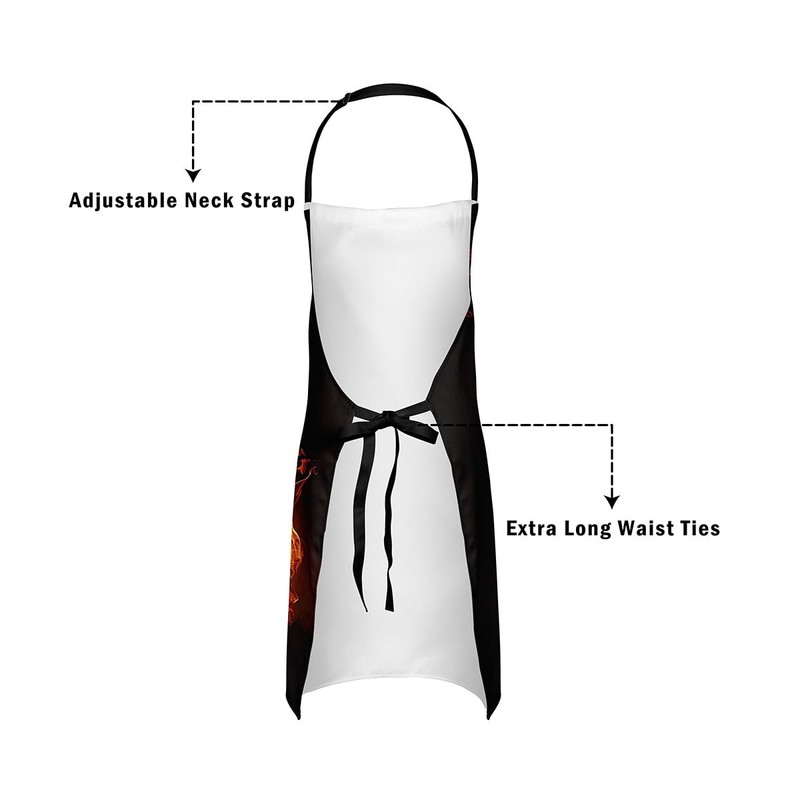 Homewish Sugar Skull Apron with Adjustable Neck Strap for Men
