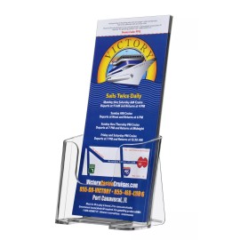 marketing holders Tri Fold Stand Slant Back Counter Top Wall Mount Brochure Holder up to 4" wide