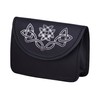 Black Kilt Belt Pouch with Celtic Embossed Silver100% Real Leather